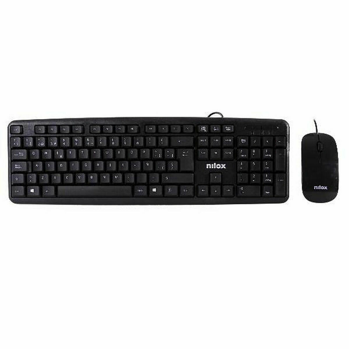 Keyboard and Mouse Nilox COMBO USB NILOX - TECLADO + RATÓN FLAT Black Spanish Qwerty QWERTY - CA International   #