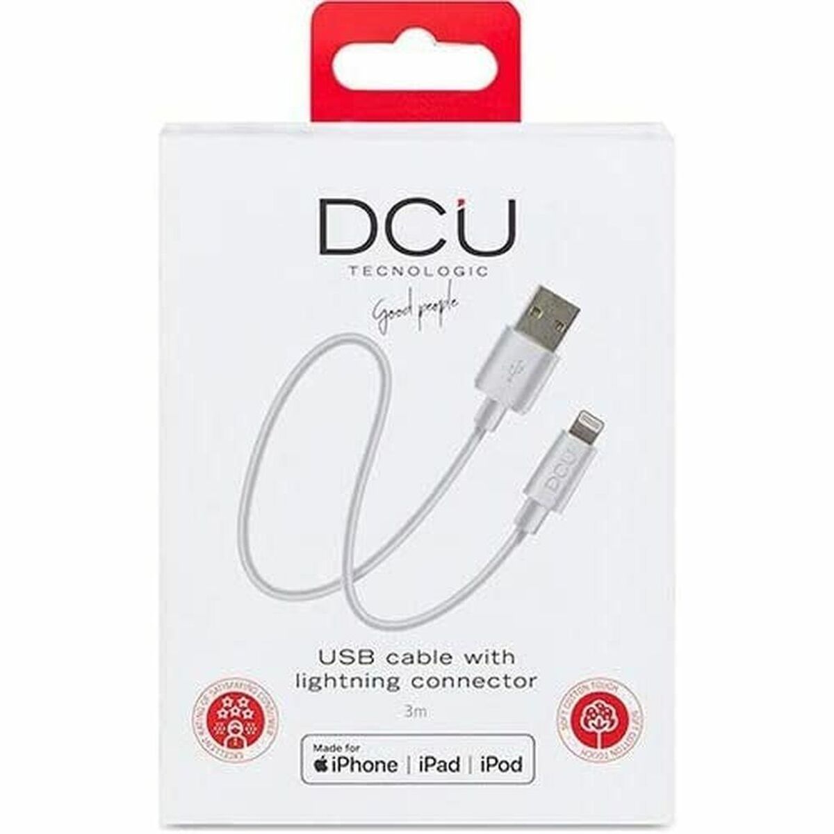 USB-Kabel für das iPad/iPhone DCU 4R60057 Weiß 3 m - CA International  