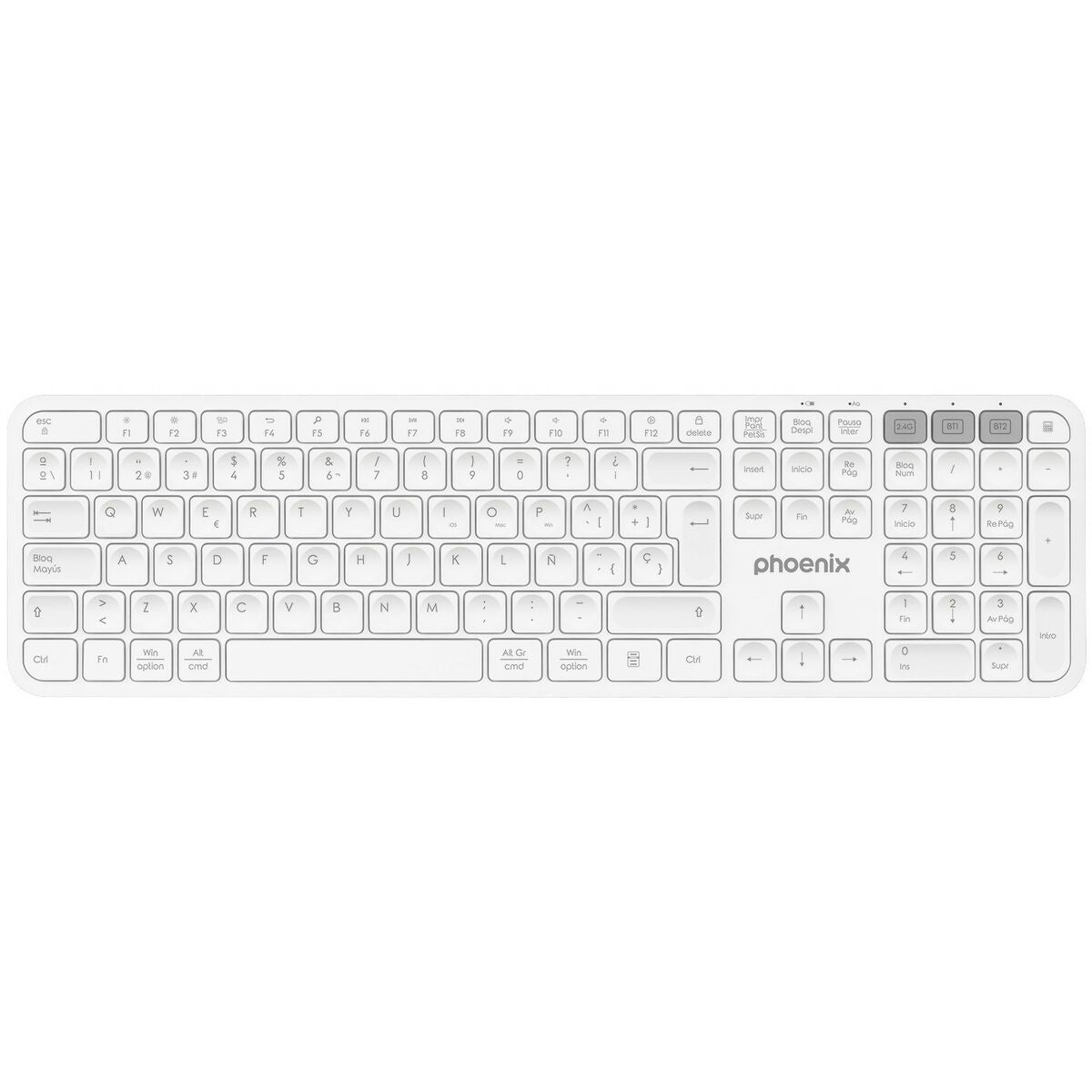 Bluetooth-Tastatur Phoenix K300 Weiß Qwerty Spanisch - CA International  