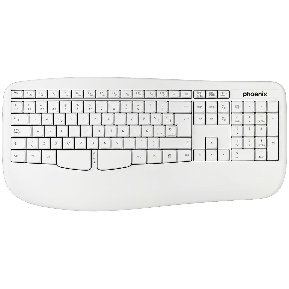 Wireless Keyboard Phoenix K201 White Spanish Qwerty-CA International