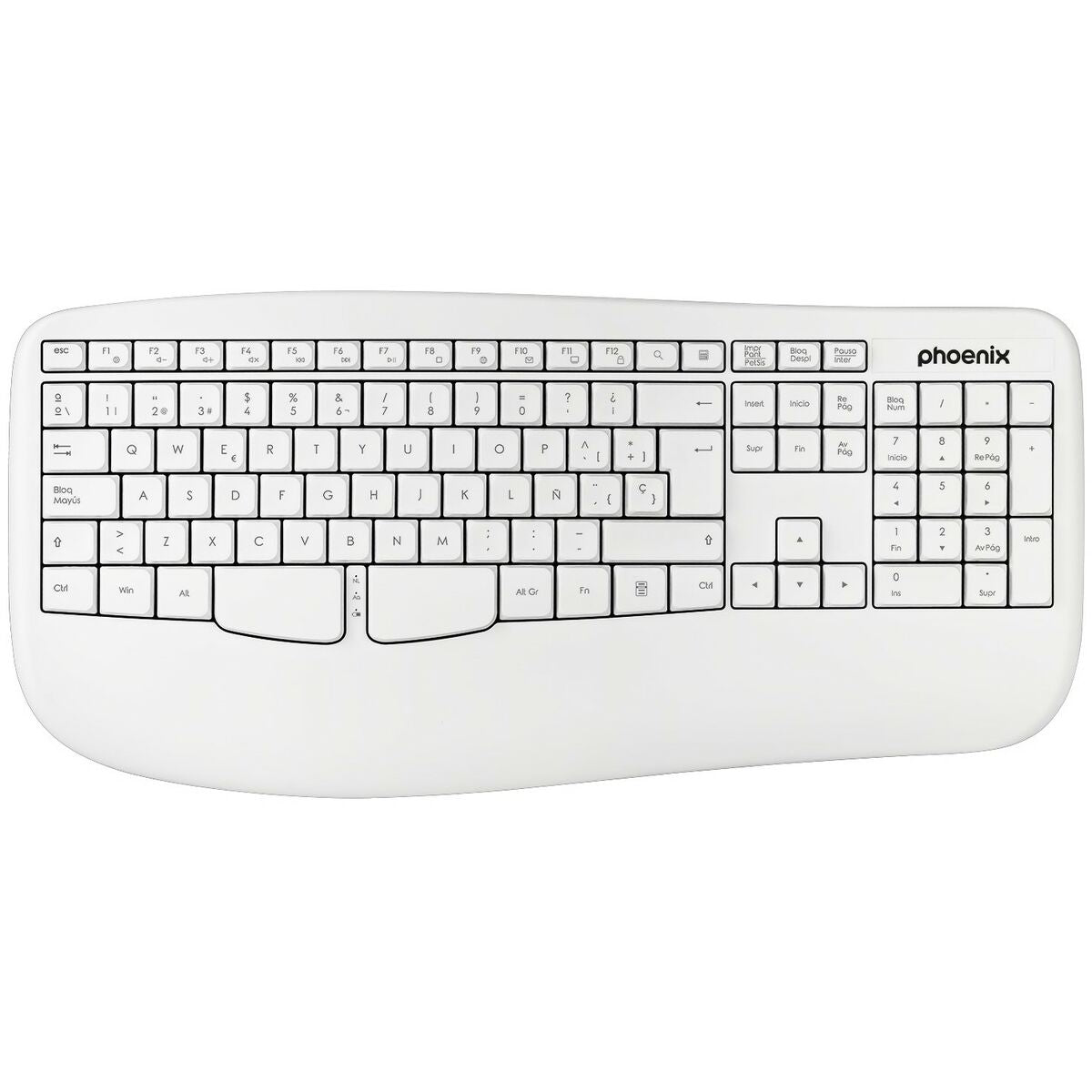 Drahtlose Tastatur Phoenix K201 Weiß Qwerty Spanisch - CA International  