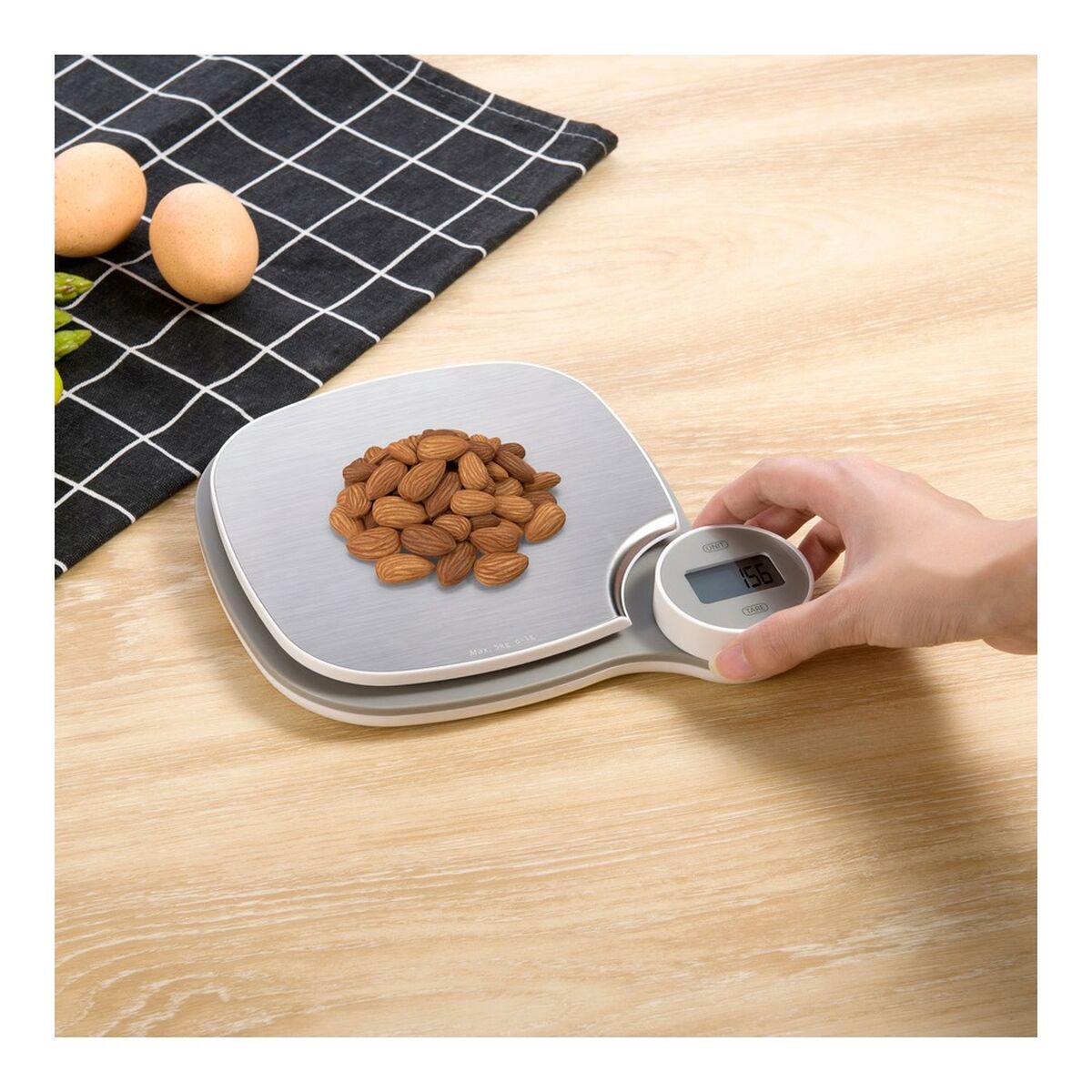 kitchen scale TM Electron Grey 5 kg (171 x 184 x 31,5 mm) - CA International   #