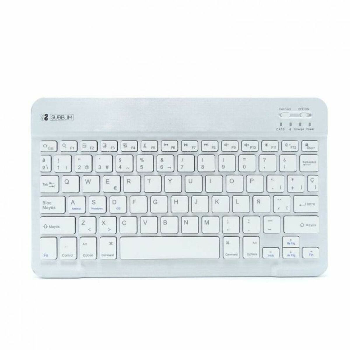 Bluetooth-Tastatur Subblim SUB-KBT-SM0001 Silberfarben Qwerty Spanisch - CA International  