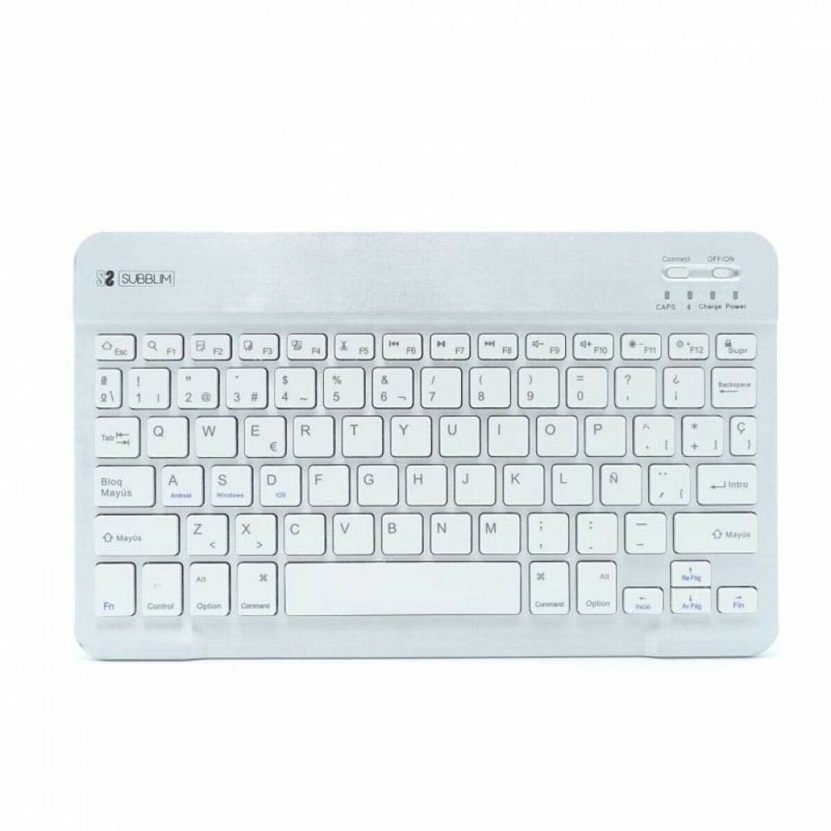 Bluetooth Keyboard Subblim SUB-KBT-SM0001 Silver Spanish Qwerty - CA International   #