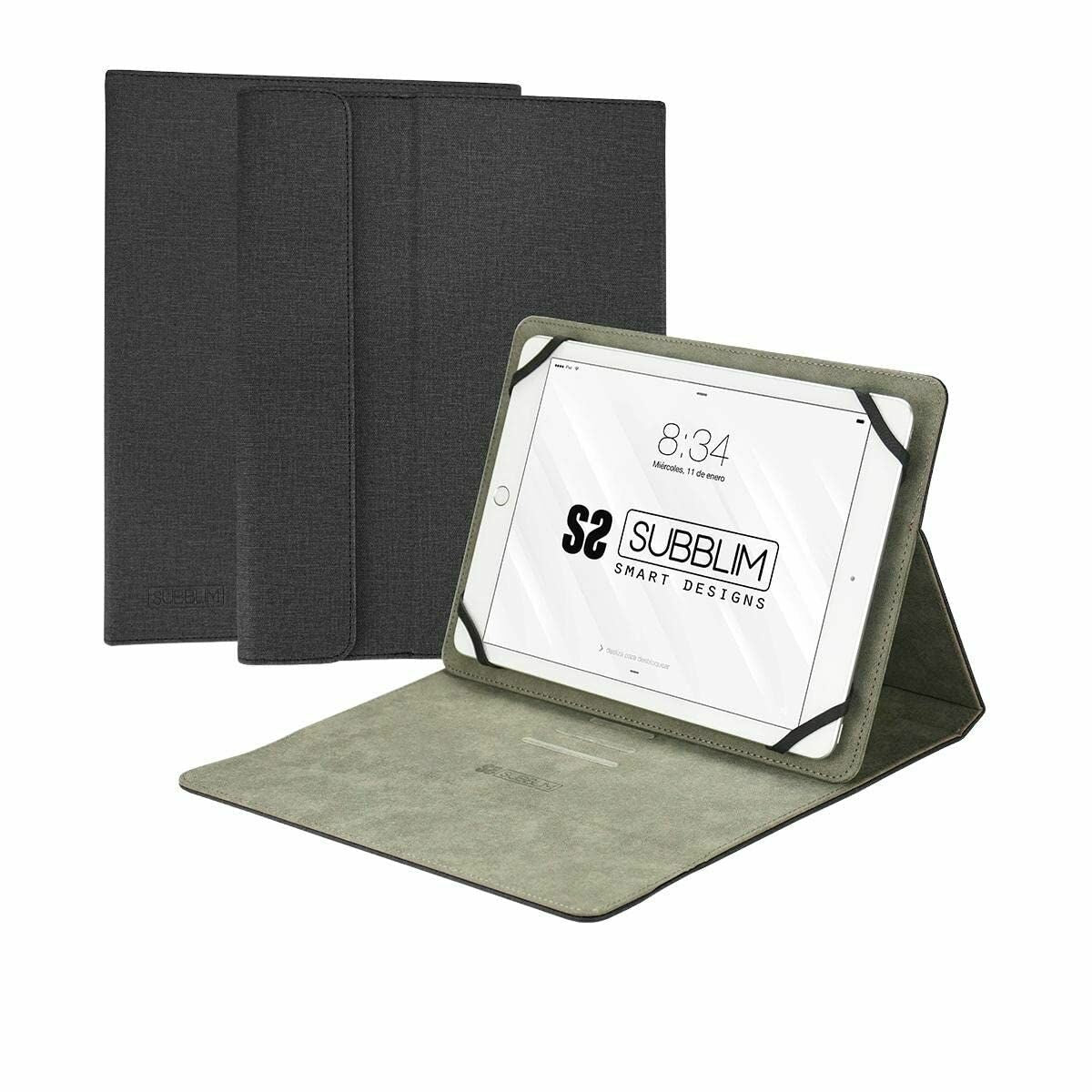 Tablet Tasche Subblim Funda Tablet Clever Stand Tablet Case 10,1" Black - CA International  