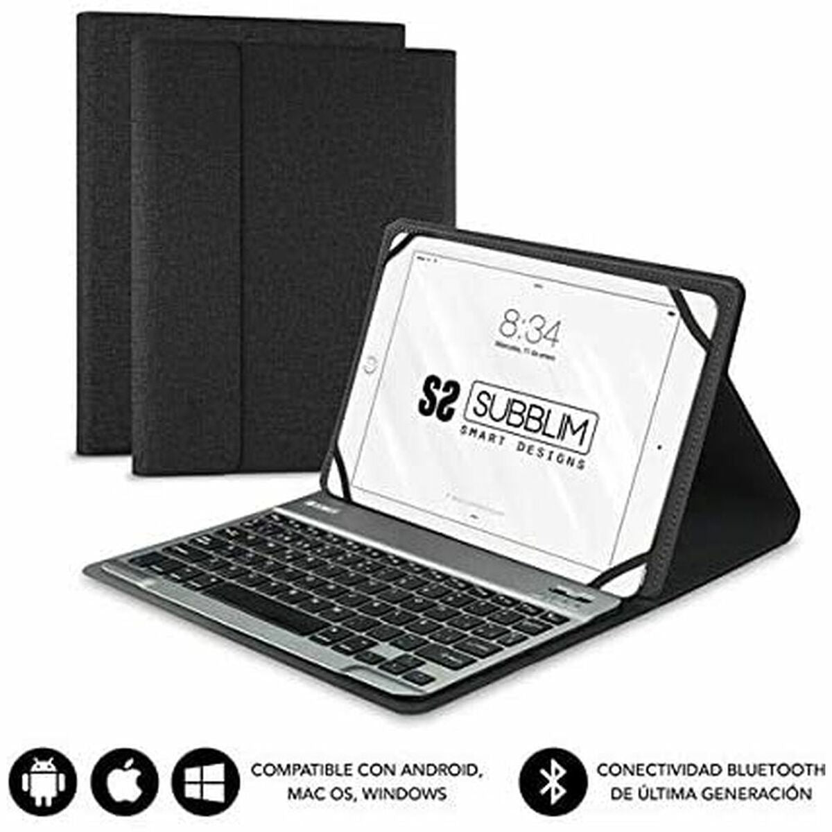 Hülle für Tablet und Tastatur Subblim SUB-KT2-BT0001 10.1" Schwarz Qwerty Spanisch QWERTY Bluetooth - CA International 