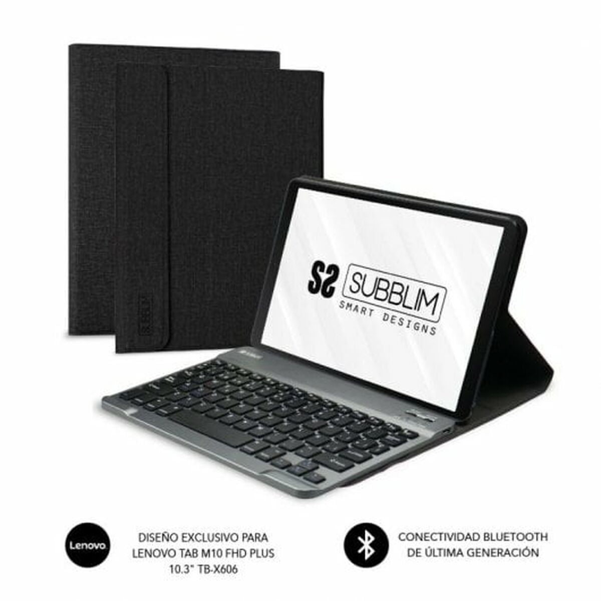 Bluetooth Keyboard with Support for Tablet Subblim SUBKT3-BTL200 Black Spanish Qwerty - CA International   #