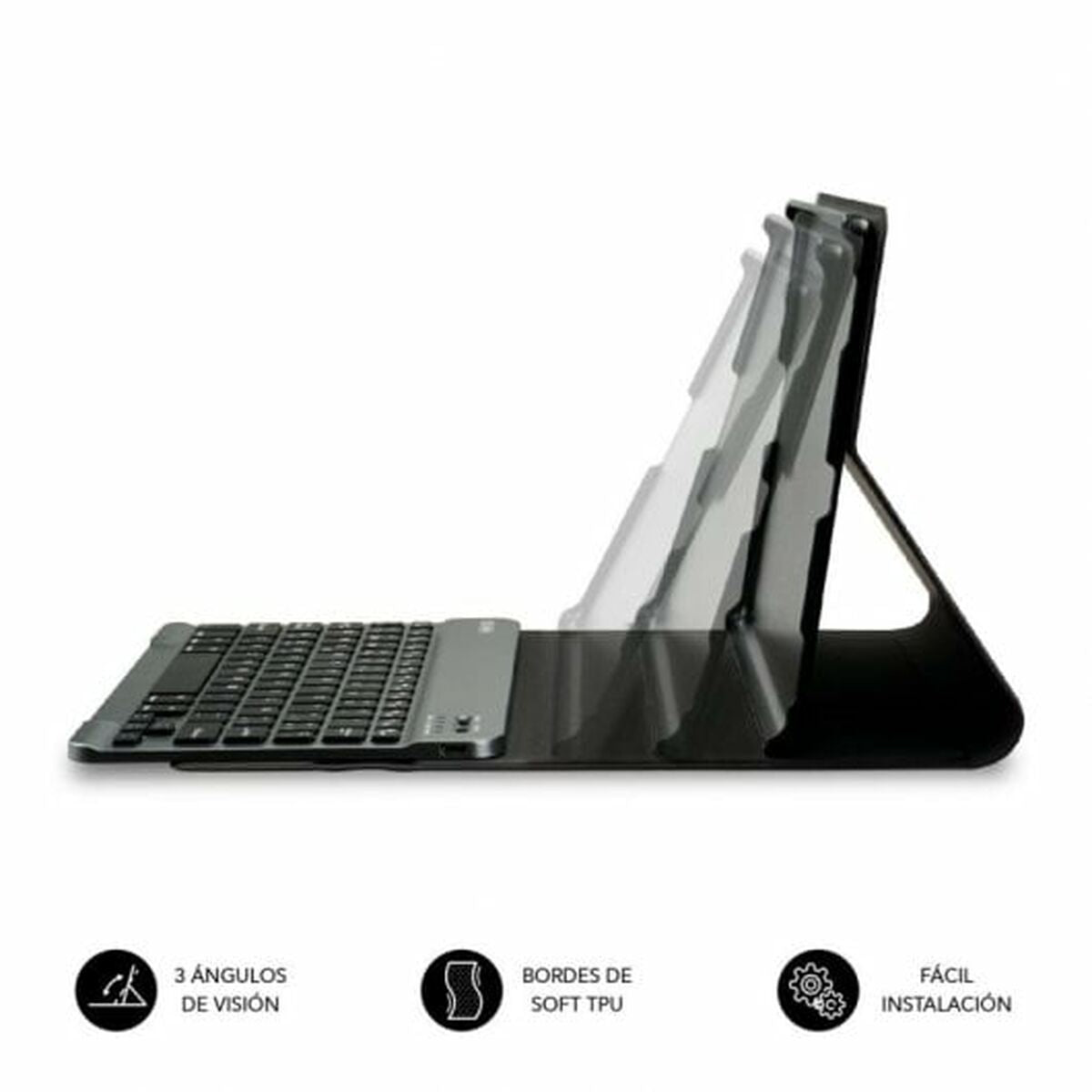 Bluetooth-Tastatur für Tablet Subblim SUBKT3-BTL200 Schwarz Qwerty Spanisch - CA International 