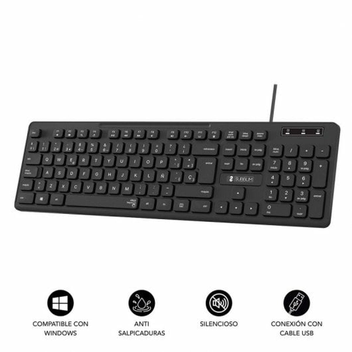 Numeric keyboard Subblim SUBKBC-0SSK50 Black Spanish Qwerty QWERTY - CA International   #