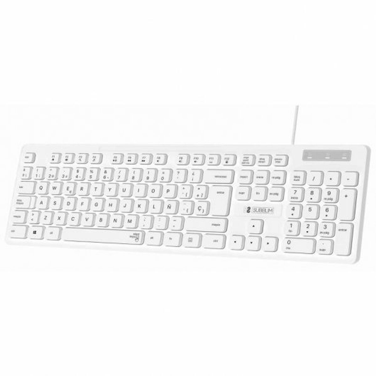 Keyboard Subblim SUBKBC-0SSK51 White Spanish Qwerty - CA International  