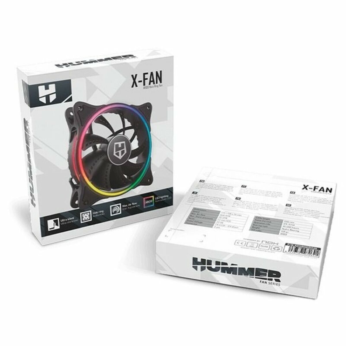 Ventilator Nox NXHUMMERXFAN Ø 12 cm 1100 rpm LED ARGB - CA International  
