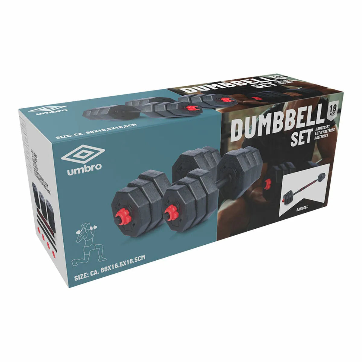 Dumbbells Umbro Extendable Complete kit 19 pcs - CA International