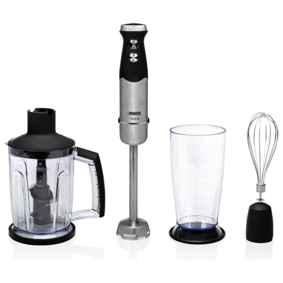 Hand-held Blender Princess 01.221221.01.001 0,8 L 1000W Black 1000 W-CA International