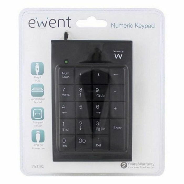 19-Key Keyboard Ewent EW3102 Black CA INTERNATIONAL