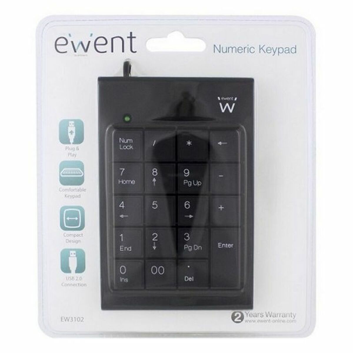 Tastatur (19 Tasten) Ewent EW3102 Schwarz - CA International  