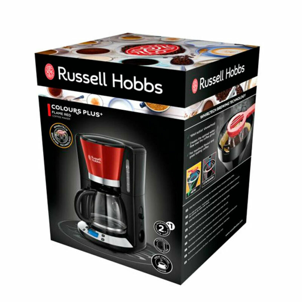 Filterkaffeemaschine Russell Hobbs Colours Plus+ Schwarz Rot 1100 W 1,25 L - CA International  