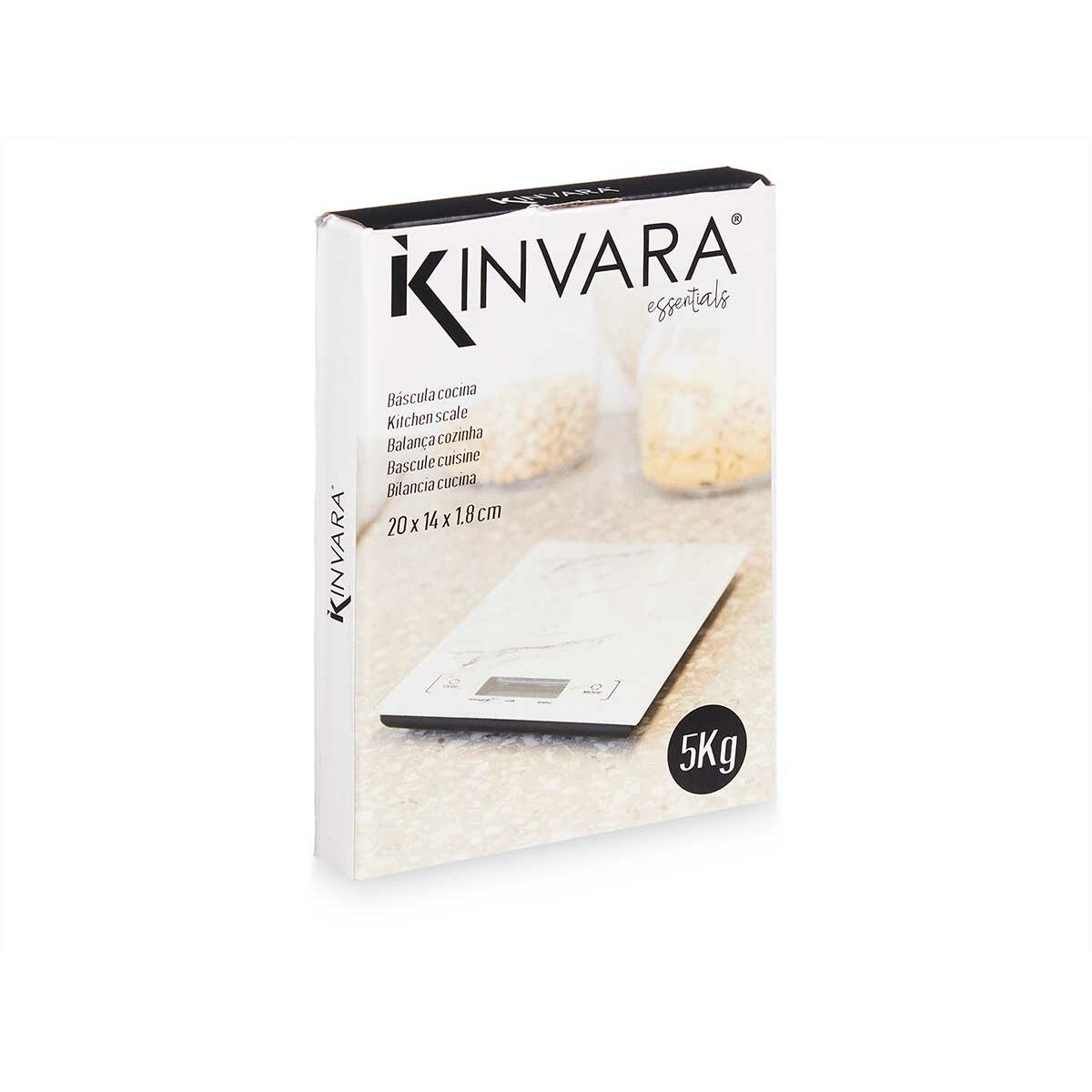 kitchen scale 5 kg Marble White 14 x 2 x 20 cm (6 Units) - CA International   #