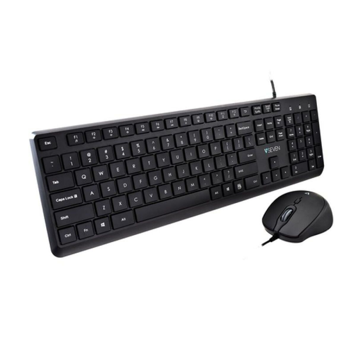 Tastatur mit Maus V7 CKU350US Schwarz Qwerty US - CA International 