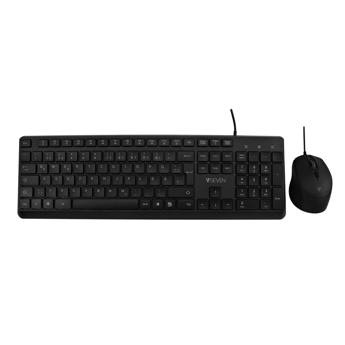 Keyboard and Mouse V7 CKU350ES Black Spanish Qwerty - CA International   #