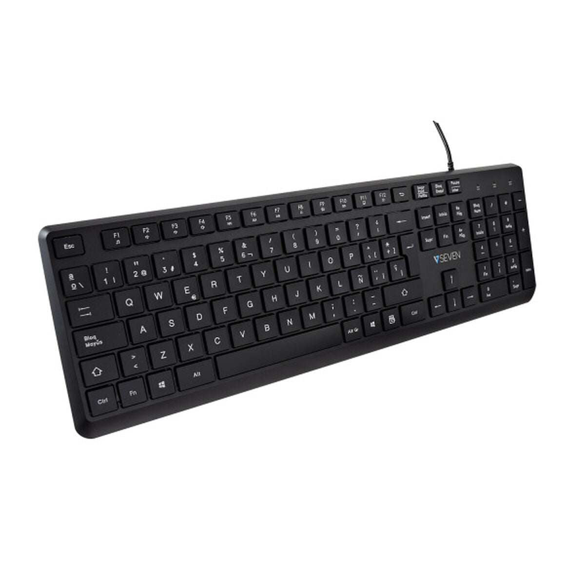 Keyboard V7 KU350ES Black Spanish Qwerty - CA International   #