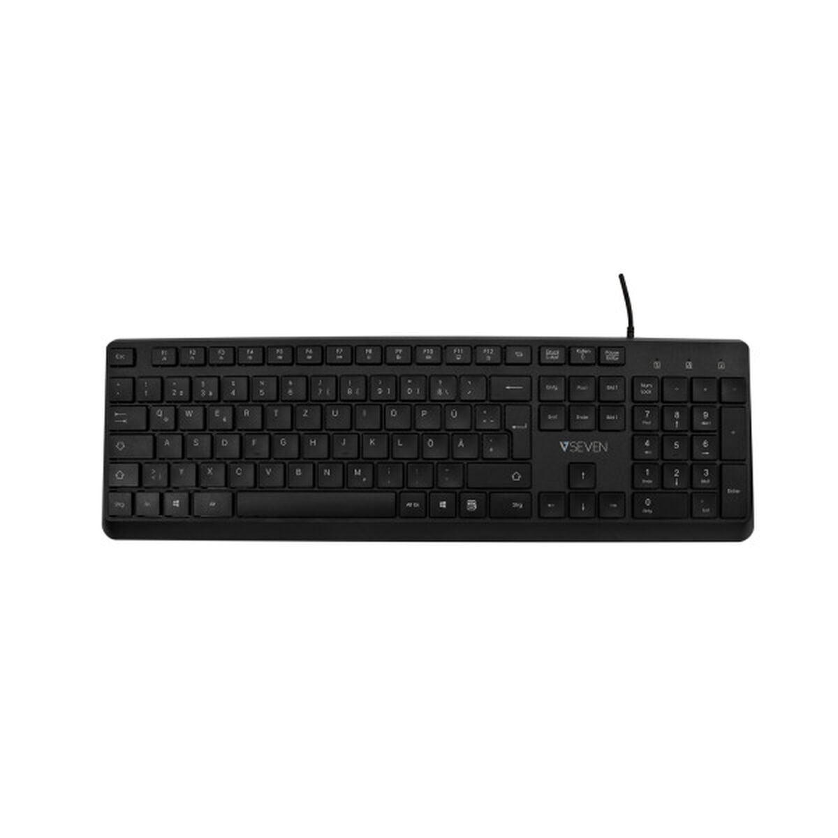 Keyboard V7 KU350ES Black Spanish Qwerty - CA International   #