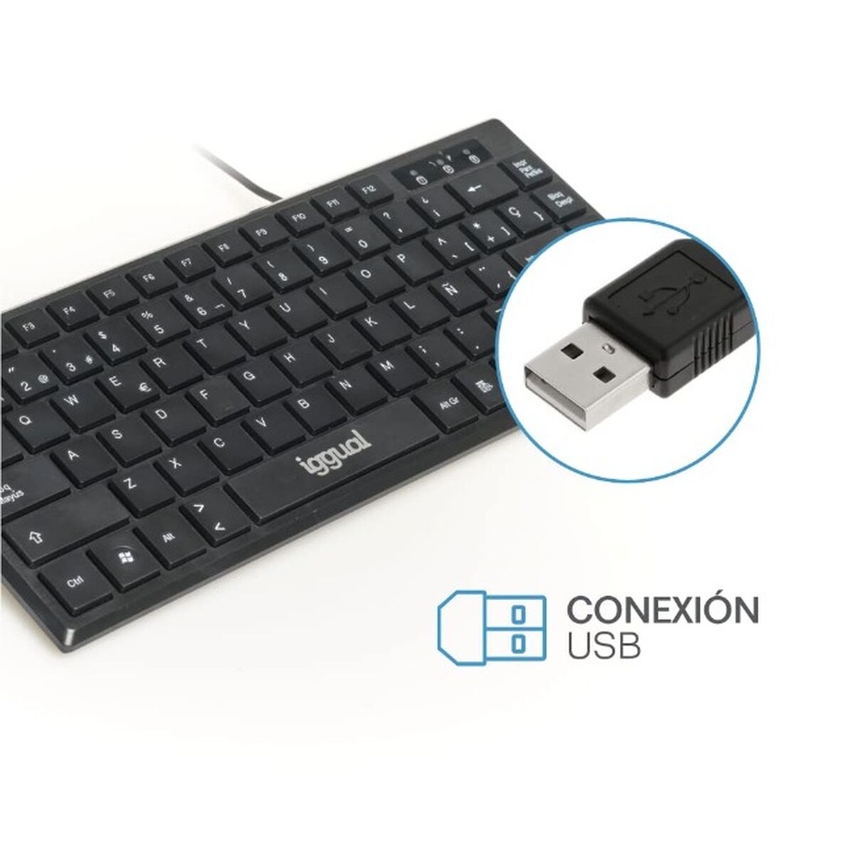 Tastatur iggual Slim TKL-USB Schwarz - CA International 