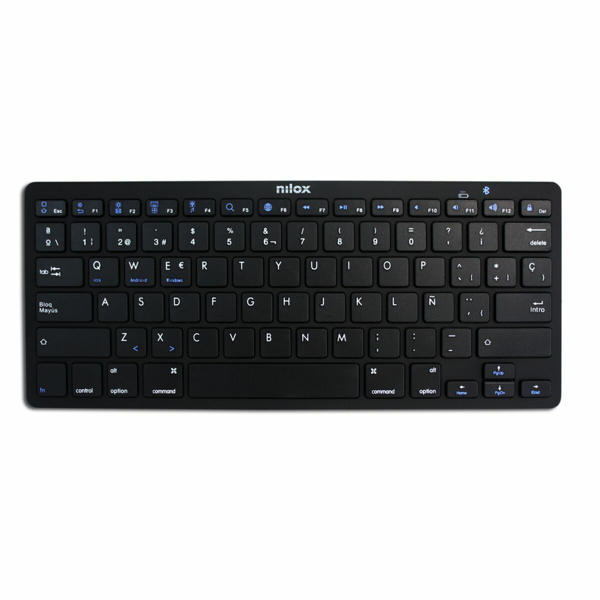 Tastatur Nilox Teclado Bluetooth Negro Schwarz Qwerty Spanisch - CA International 