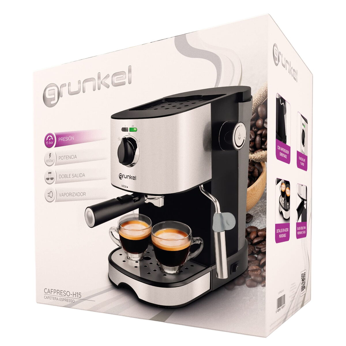 Drip Coffee Machine Grunkel Silver 850 W 1 L - CA International   #