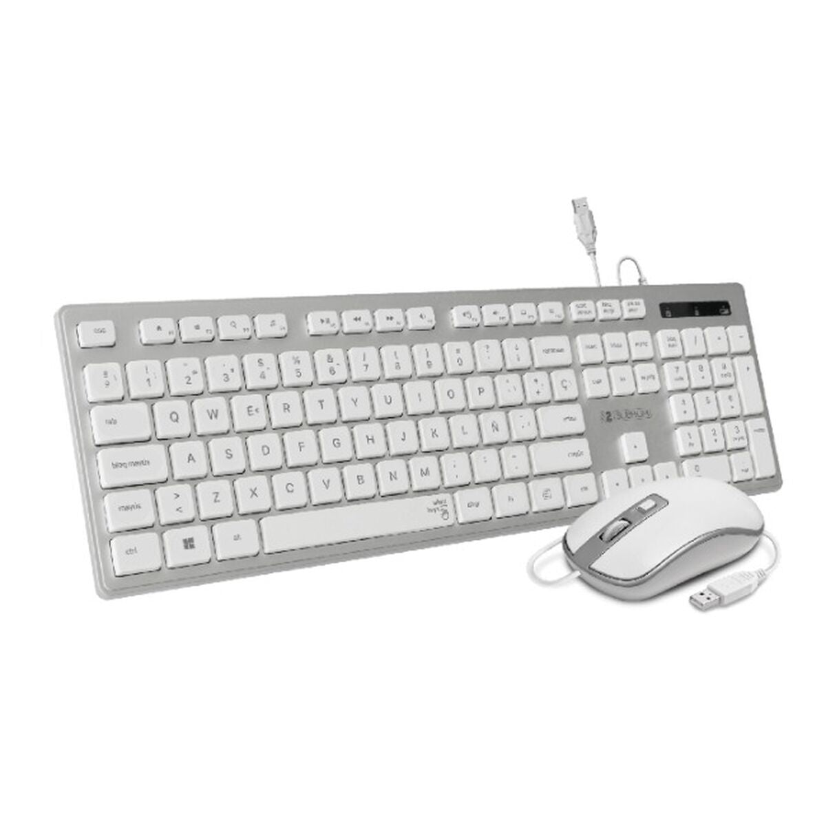 Keyboard and Mouse Subblim SUBKBC-CEKE60 Silver Spanish Qwerty - CA International   #