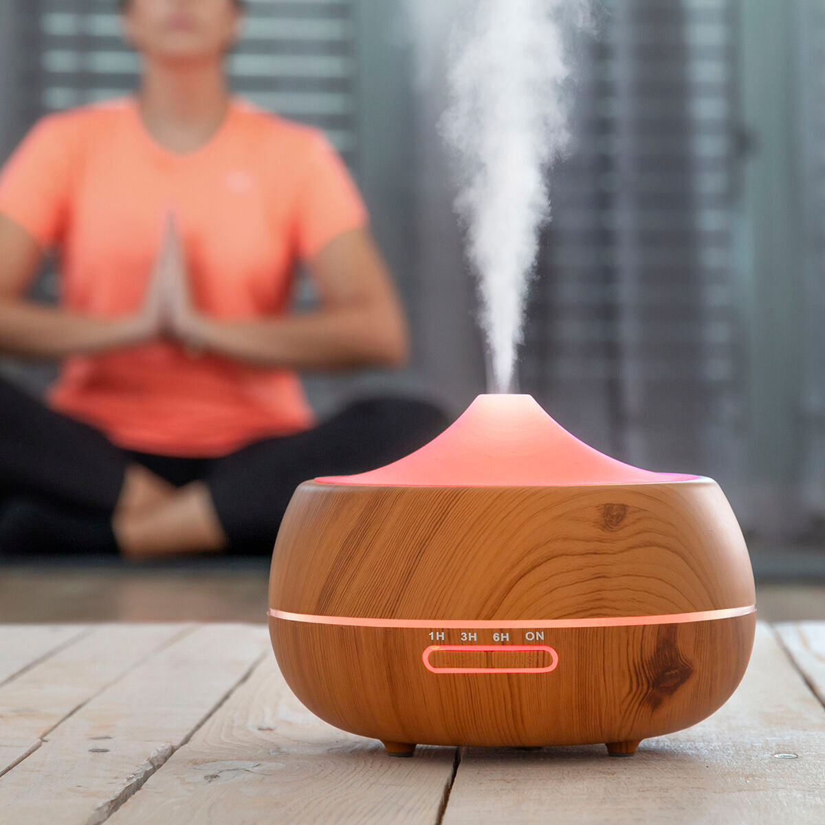 Aroma Diffuser Humidifier with Multicolour LED Wooden-Effect InnovaGoods - CA International   #