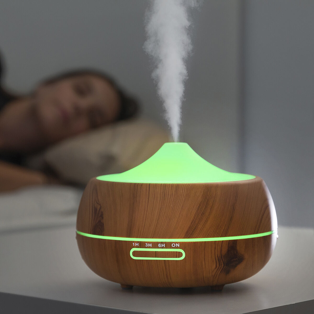 Aroma Diffuser Humidifier with Multicolour LED Wooden-Effect InnovaGoods - CA International   #