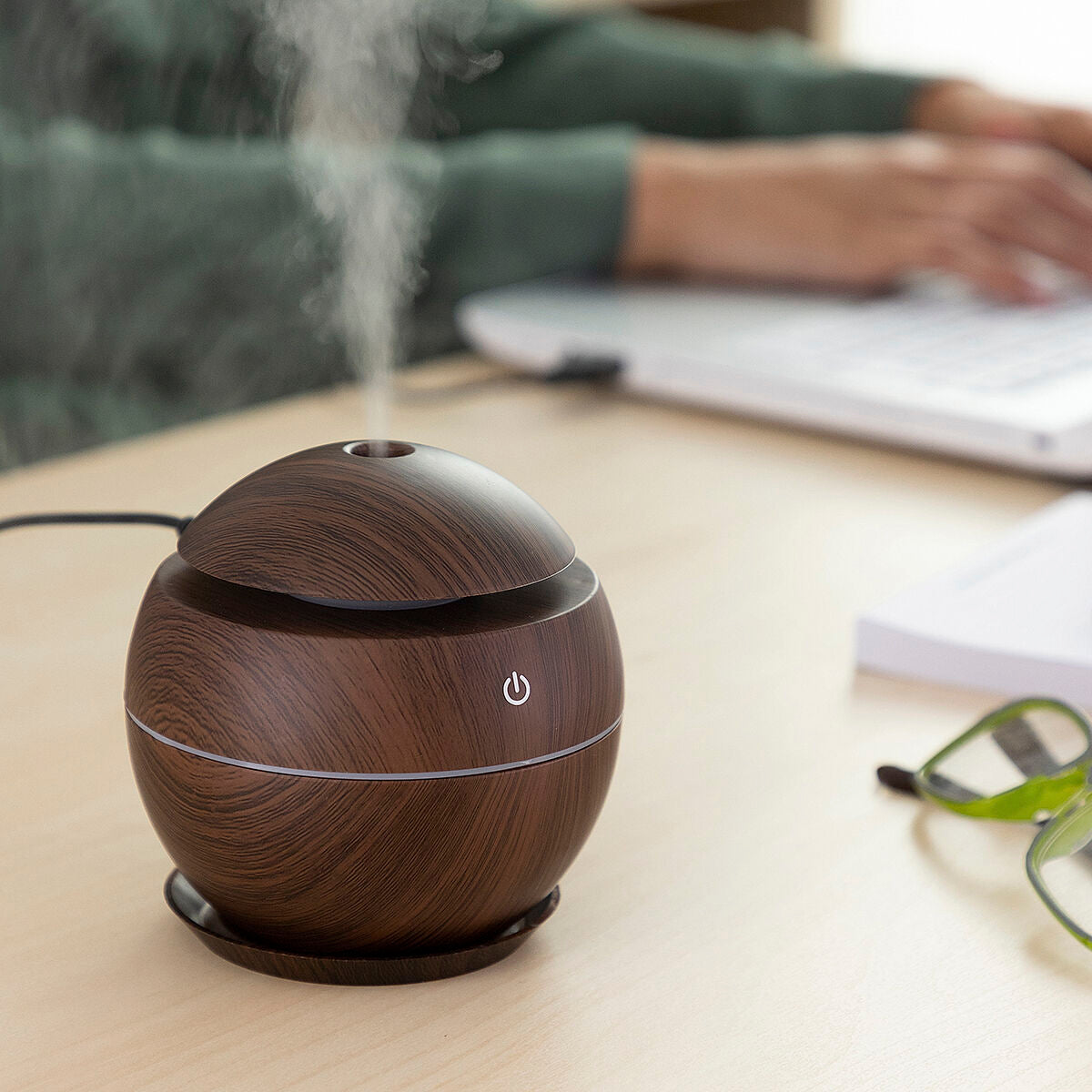 Mini Humidifier Scent Diffuser Dark Walnut InnovaGoods-CA International