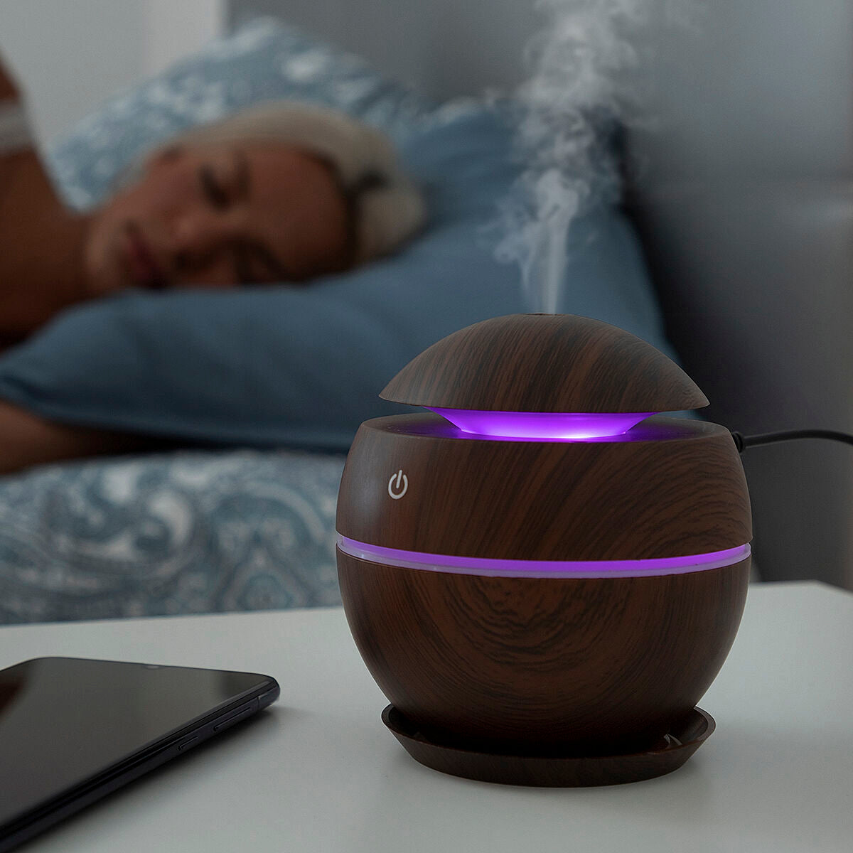 Mini Humidifier Scent Diffuser Dark Walnut InnovaGoods-CA International