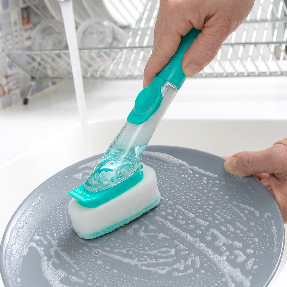 Scourer Brush with Handle and Soap Dispenser Cleasy InnovaGoods - CA International   #