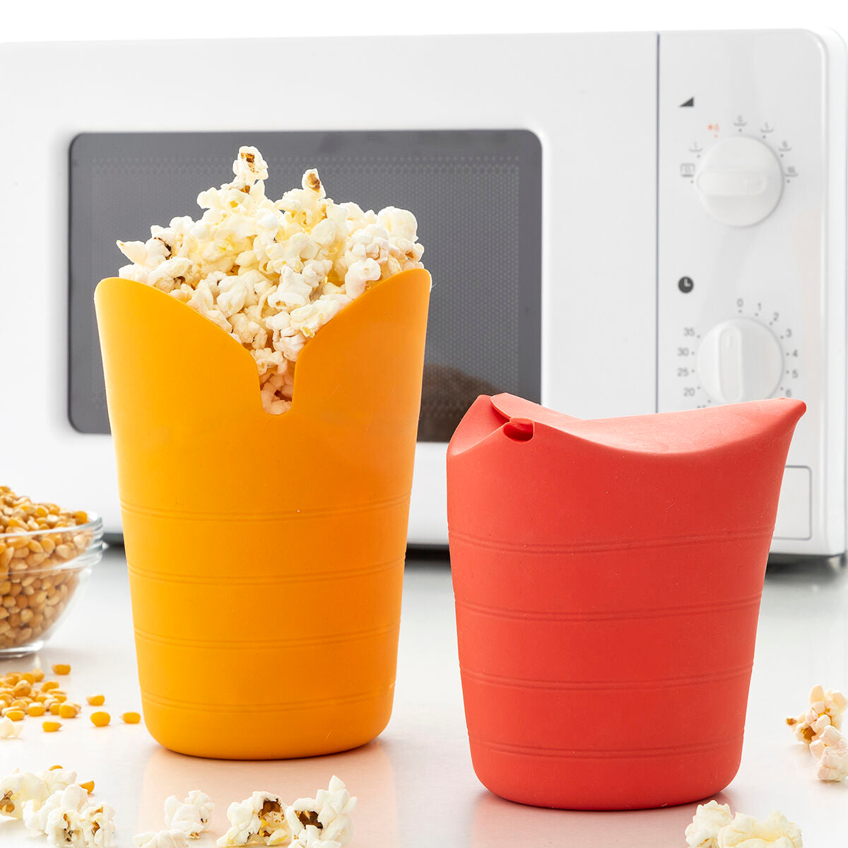 Collapsible Silicone Popcorn Poppers Popbox InnovaGoods (Pack of 2) - CA International   #