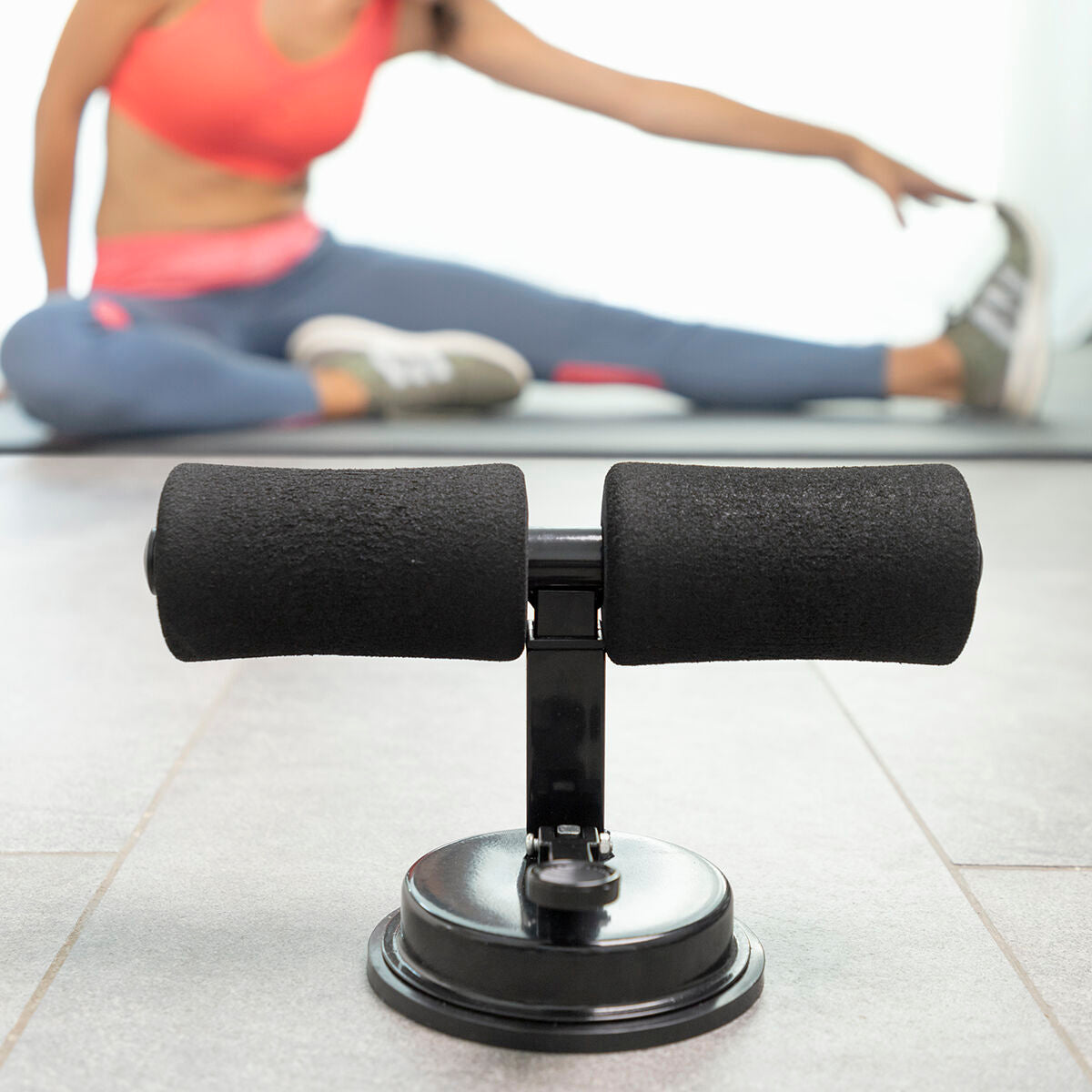 Sit-up-Stange für Bauchmuskeln, mit Saugnapf und Übungsleitfaden CoreUp InnovaGoods - CA International  