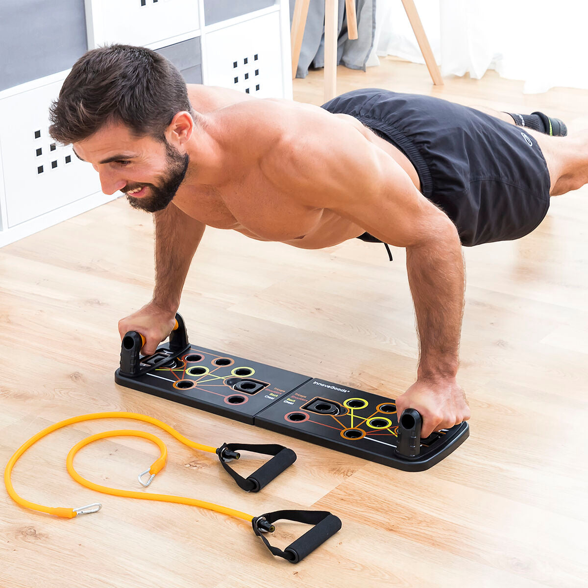 Push-Up Board with Resistance Bands and Exercise Guide Pulsher InnovaGoods - CA International   #