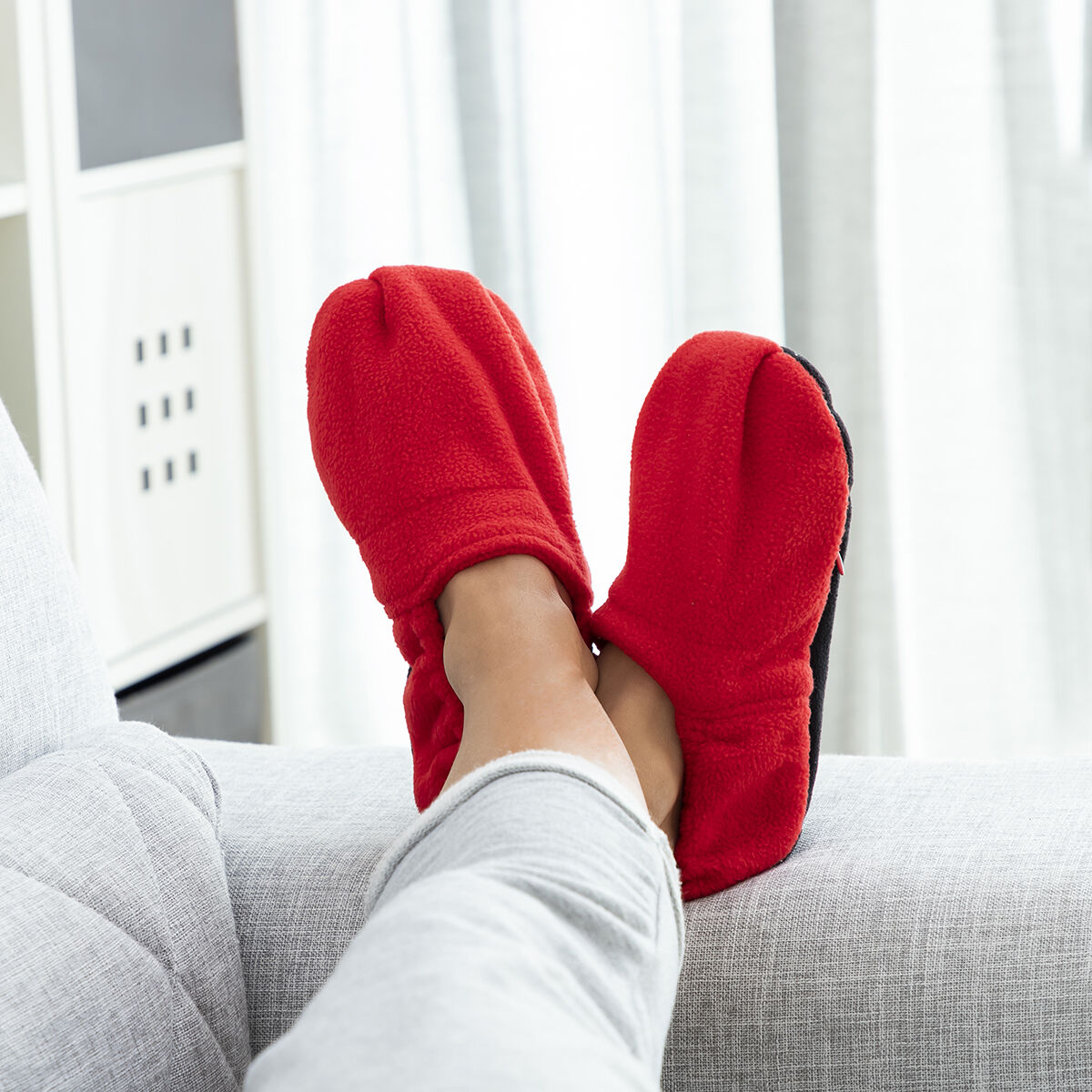 Microwavable Heated Slippers InnovaGoods Red - CA International   #