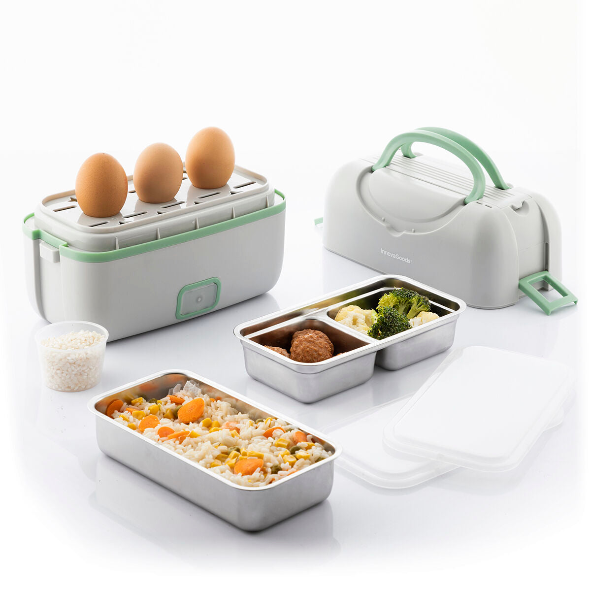 Elektrische 3-in-1-Dampf-Lunchbox mit Rezepten Beneam InnovaGoods - CA International  