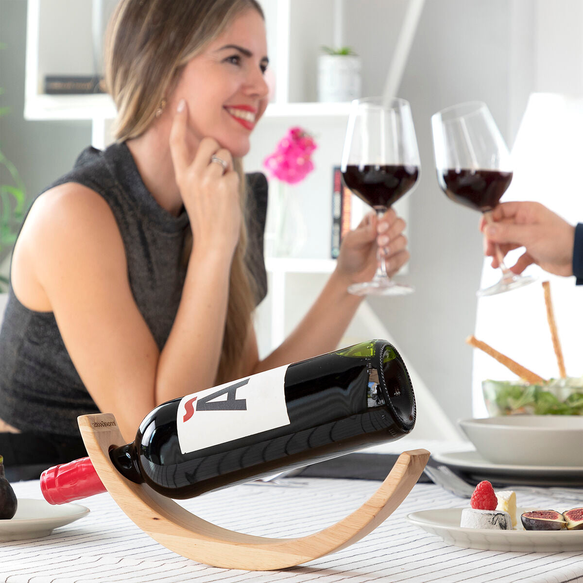 Floating Wooden Wine Bottle Holder Woolance InnovaGoods - CA International   #