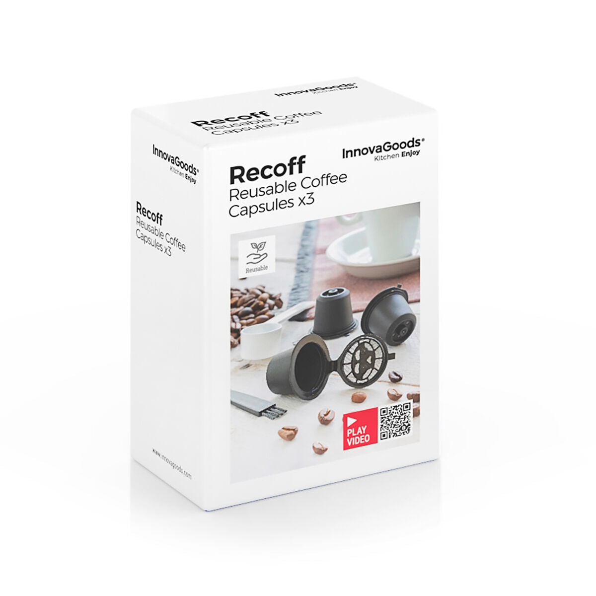 Set of 3 Reusable Coffee Capsules Recoff InnovaGoods-CA International