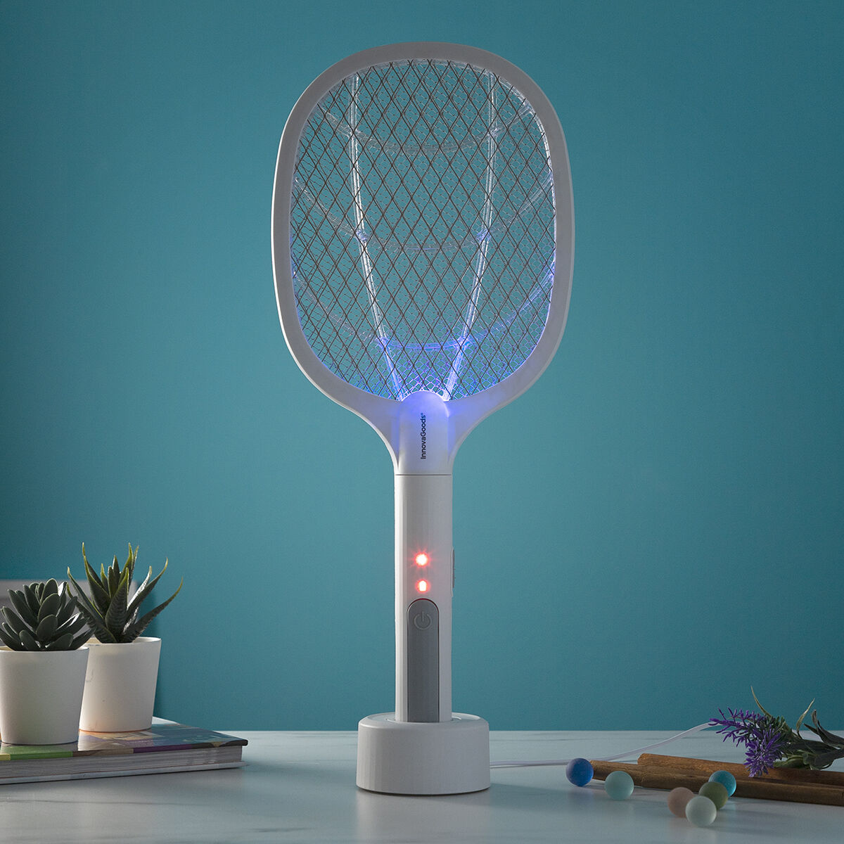 2-in-1 wiederaufladbares Racket zum Insektenvernichten mit UV-Licht KL Rak InnovaGoods - CA International 