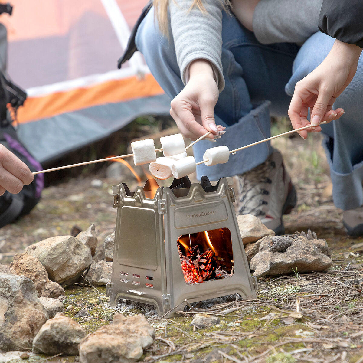 Zerlegbarer Campingkocher aus Stahl Flamet InnovaGoods - CA International 