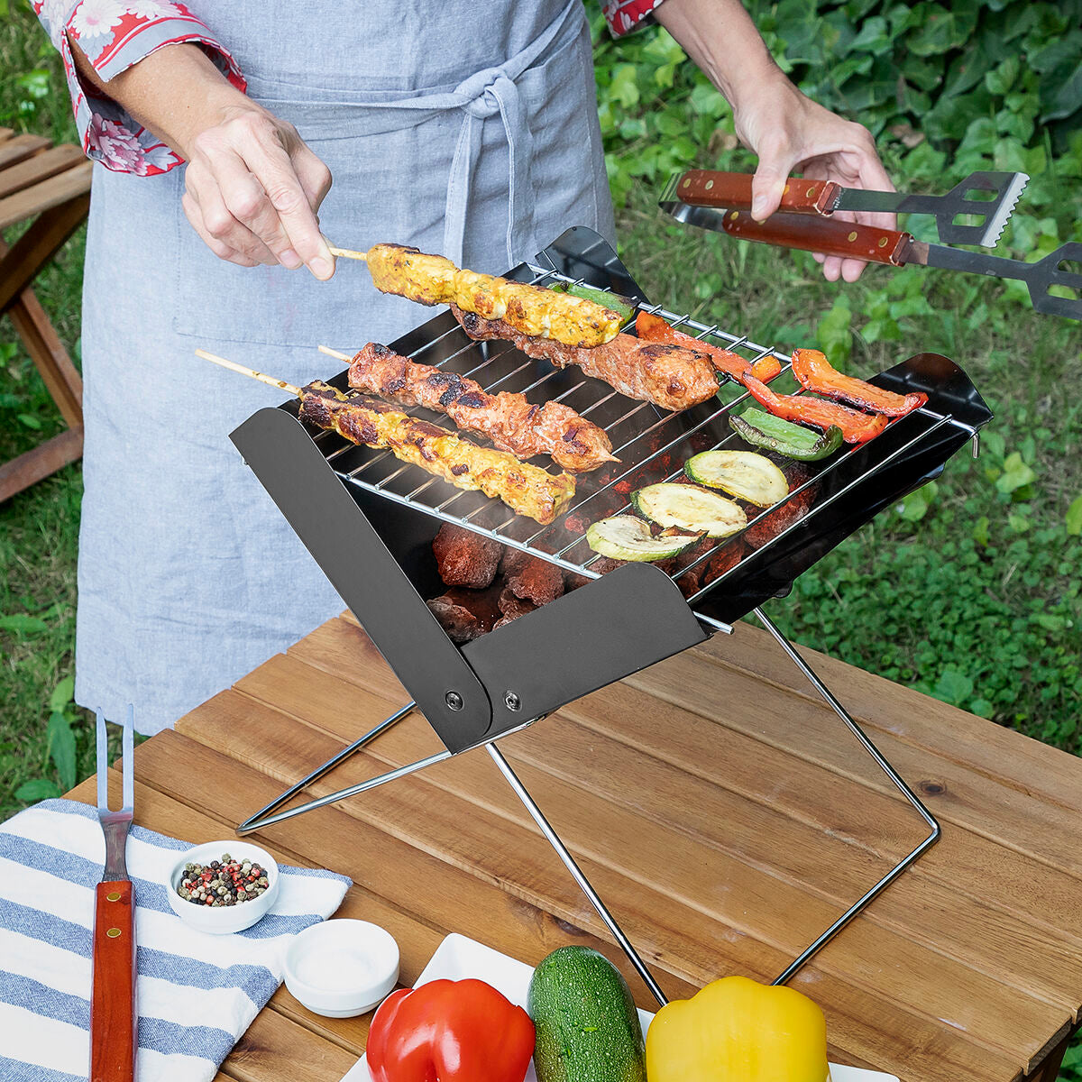 Mini Folding Portable Barbecue for Charcoal Foldecue InnovaGoods - CA International   #