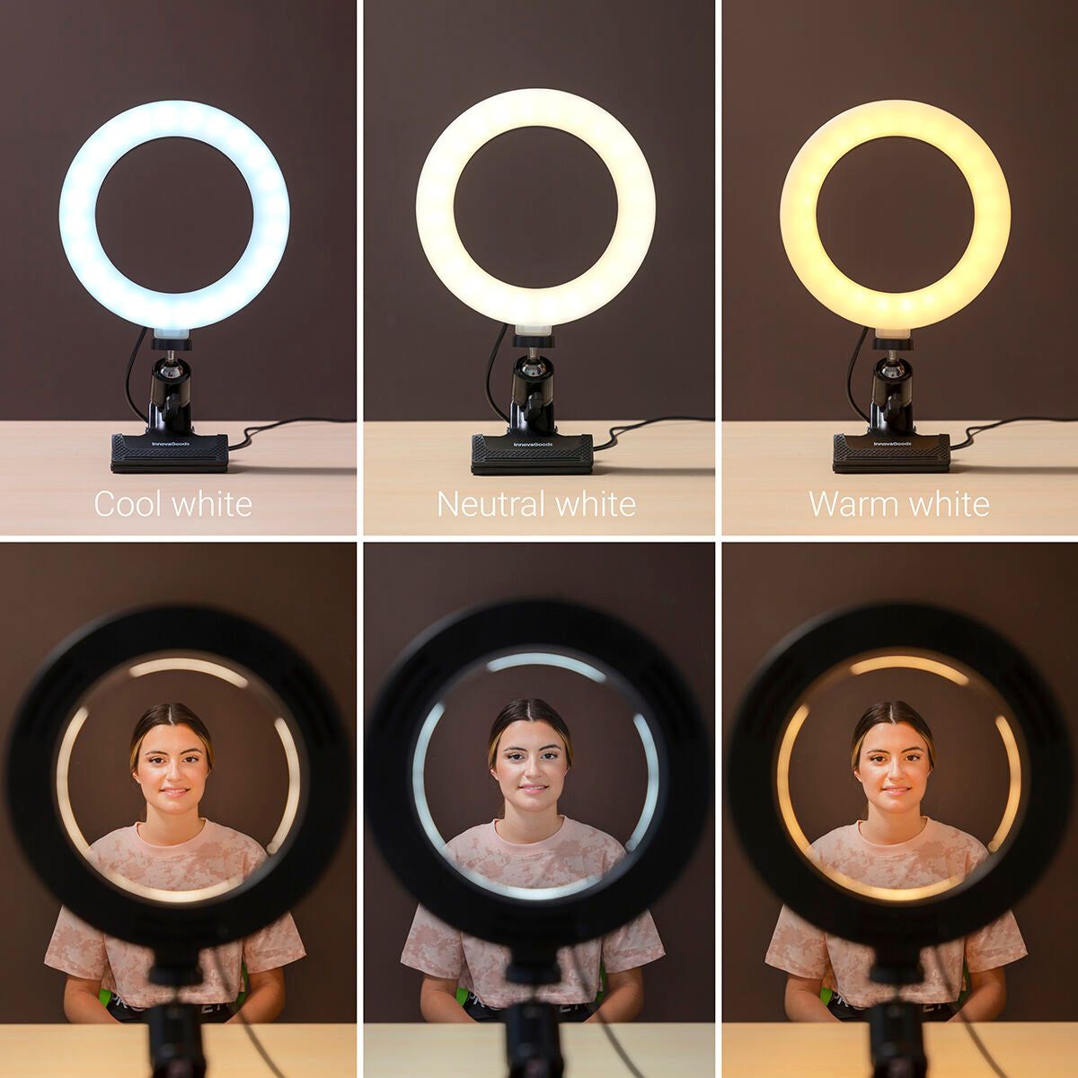 Selfie Ring Light with Clip Lumahoop InnovaGoods - CA International   #