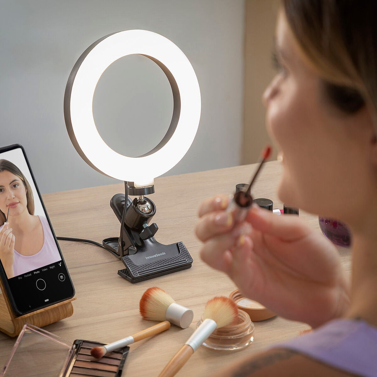 Selfie Ring Light with Clip Lumahoop InnovaGoods - CA International   #