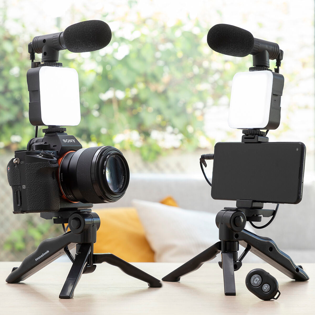 Vlogging Kit mit Licht, Mikrofon und Fernbedienung Plodni InnovaGoods 6 Stücke - CA International 