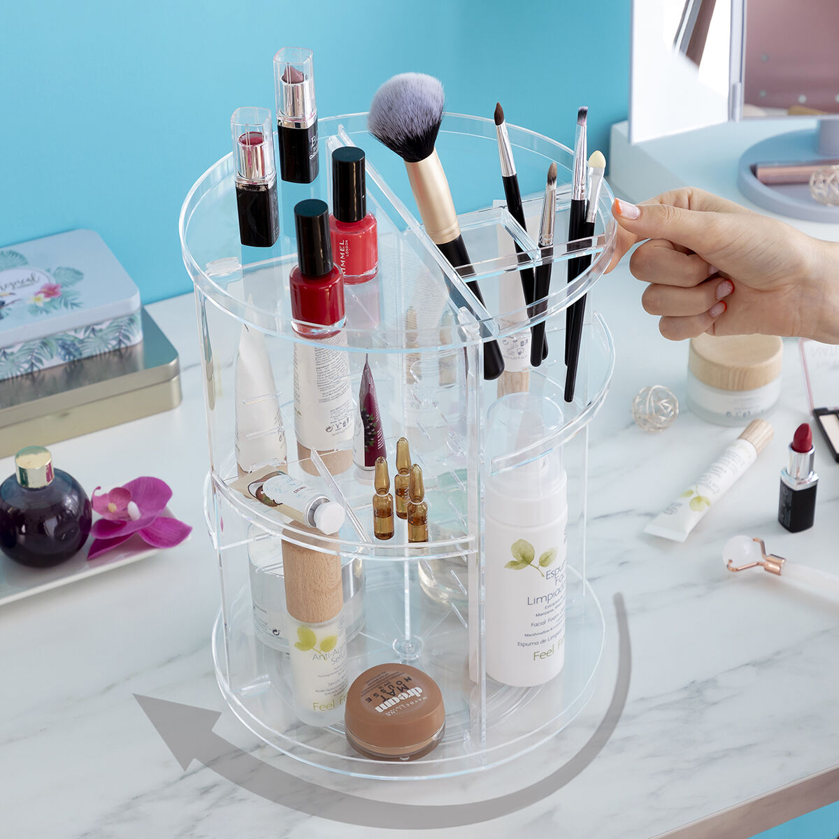 Rotating Make-up Organiser Rolkup InnovaGoods - CA International   #