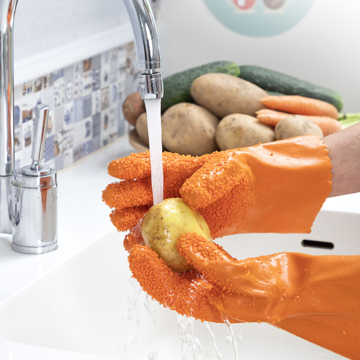 Fruit and Vegetable Cleaning Gloves Glinis InnovaGoods-CA International