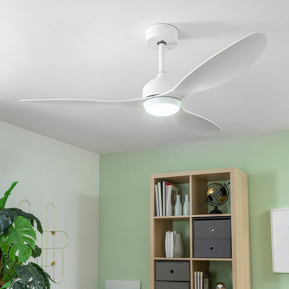 LED Ceiling Fan with 3 ABS Blades Flaled InnovaGoods White 36 W 52" Ø132 cm - CA International  